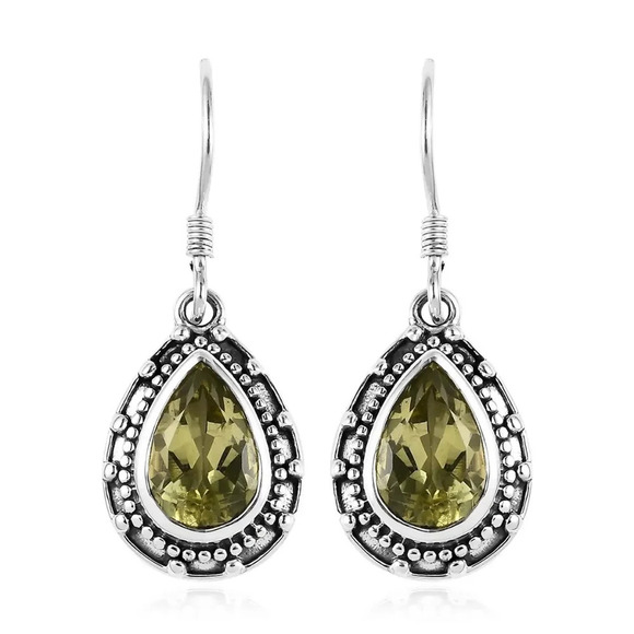 Ouro Verde Quartz Earrings in 925 Sterling Silver - Picture 1 of 7